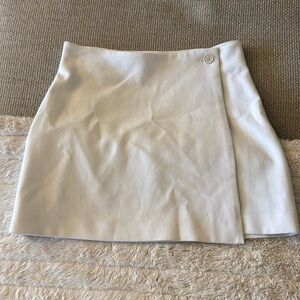 Babaton White Wrap Skirt